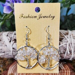 Quartz Tree of Life Earrings #4